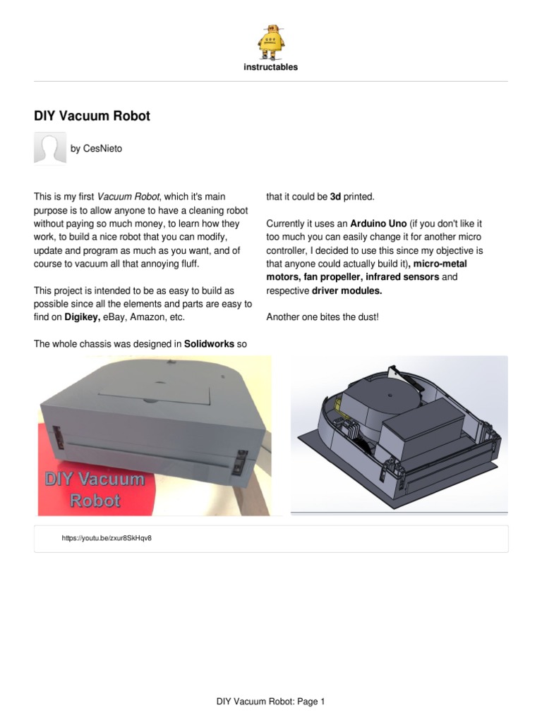 Build Your Own DIY Vacuum Robot | PDF | Vacuum Cleaner | Voltage