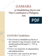 Gawad Sa Manlilikhang Bayan and Their Contribution To Philippine Arts