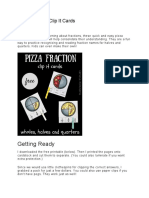 MATHEMATIC Pizza Fraction Clip It Cards