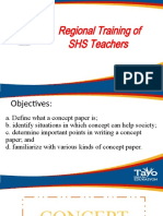 Regional Training of SHS Teachers