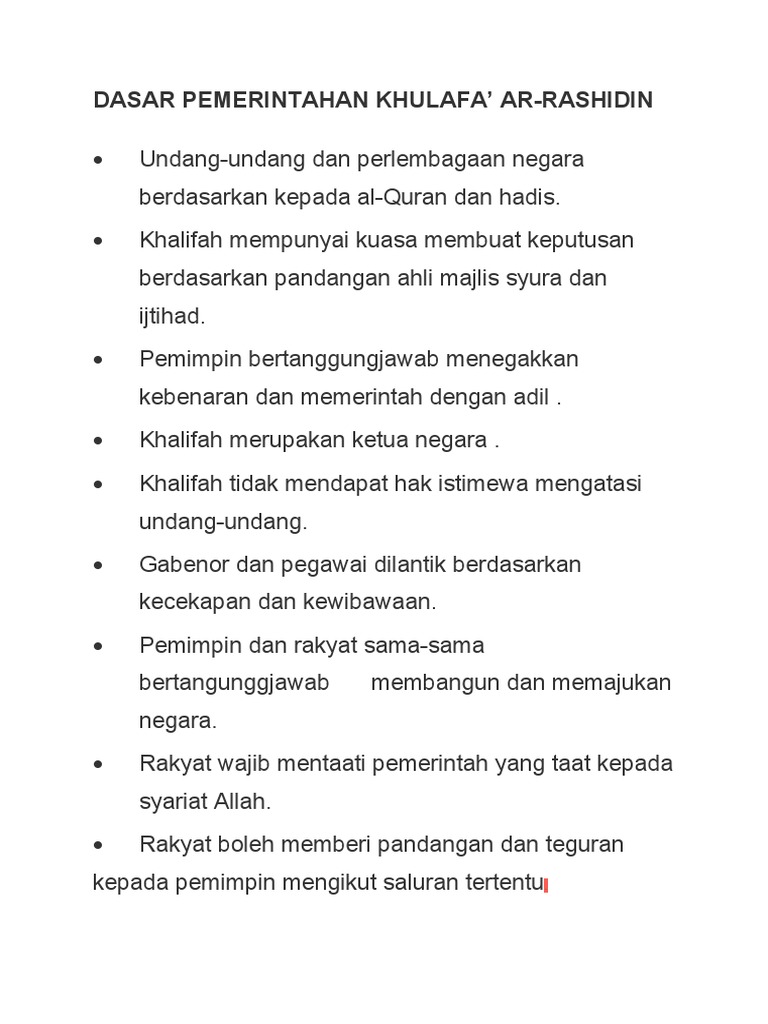 Dasar Pemerintahan Khulafa Pdf