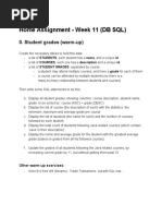 Home Assignment - Week 11 (DB SQL) : 0. Student Grades (Warm-Up)