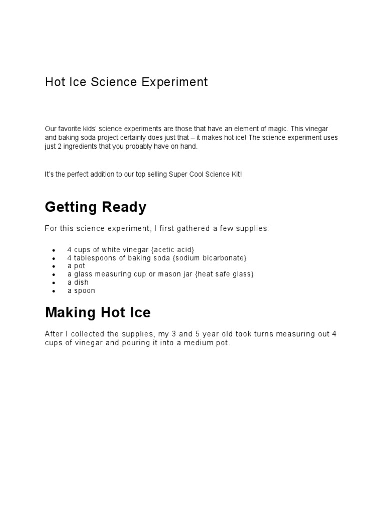 The Science Behind Hot Ice 1 PDF