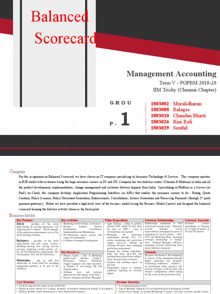 Balanced Scorecard for IT Insurance Company | PDF | Cloud Computing ...