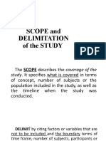 SCOPE and DELIMITATION of The STUDY