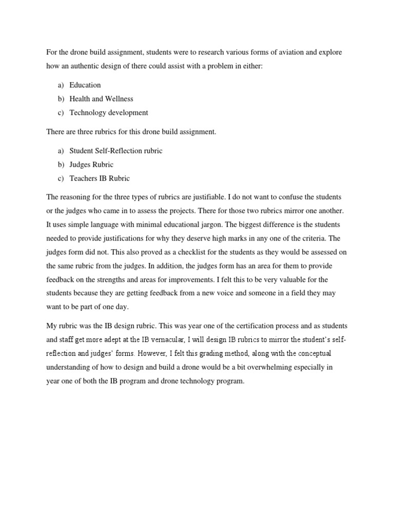 Drone Build Rubrics | PDF | Rubric (Academic) | Prototype