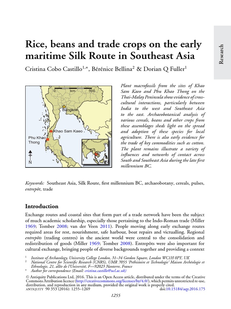 Rice Beans and Trade Crops On The Early Maritime Silk Route in ...