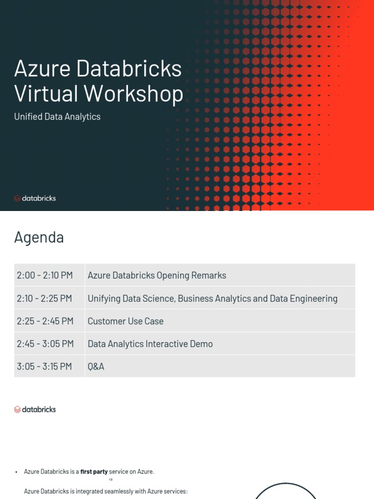 Azure Databricks Unified Data Workshop | PDF | Forecasting | Analytics
