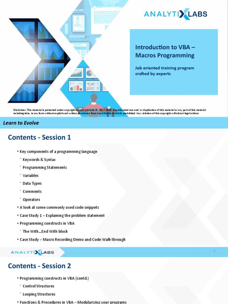 AnalytixLabs - Training Module - Intro To Macros Programming | PDF ...