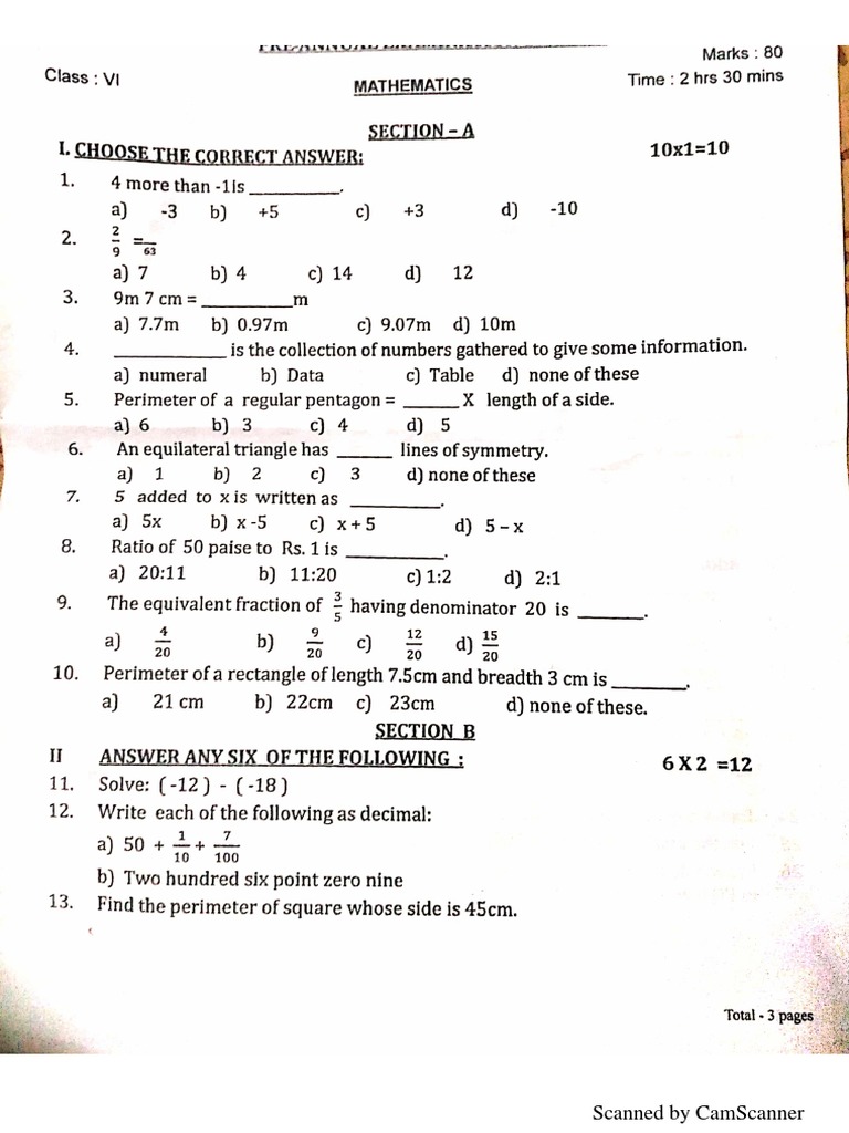6th Maths 11 PDF | PDF