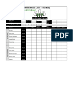 A Week of Hard Labor Workout Log Total Body