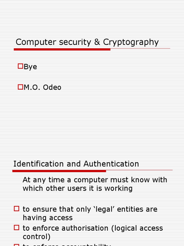 Computer Security: Identification & Authentication | PDF | Password ...