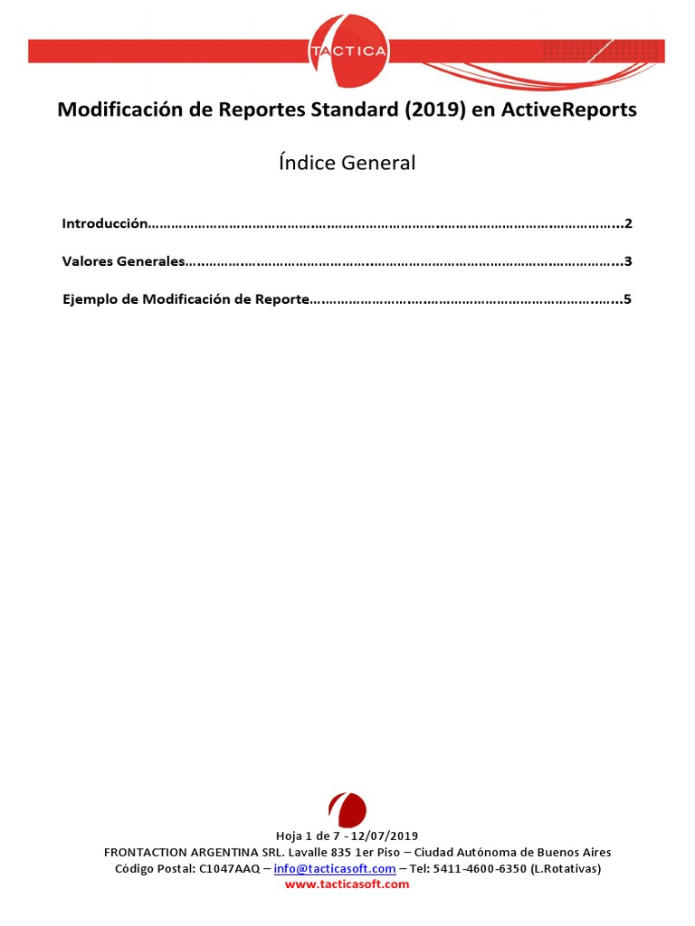 Modificación de Reportes Standard (2019) en ActiveReports | PDF ...
