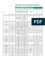 YOG 2022 Sports and Events Programme