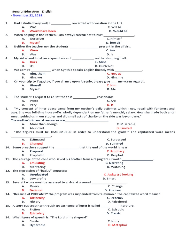 General Educ Reviewer | PDF | Mean | Nature