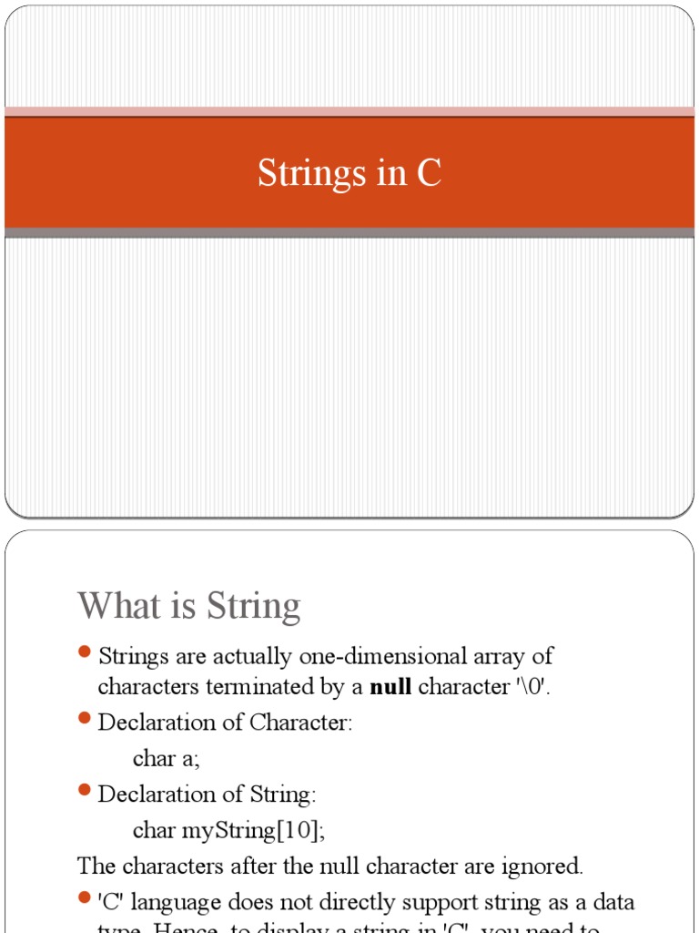 Strings in C | PDF | String (Computer Science) | Computer Programming
