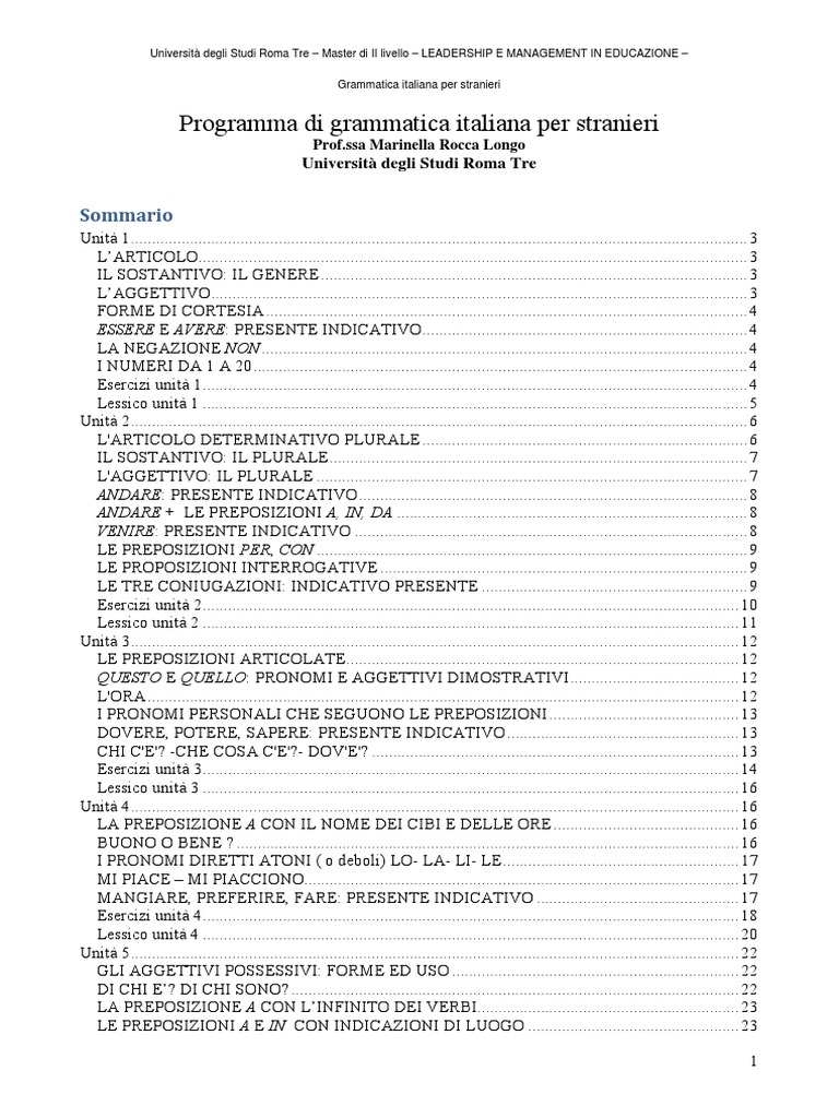 Gramamtica Italiano PDF | PDF