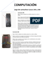 Instructivo, recarga de cartuchos Canon 245 y 246