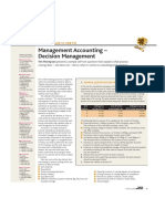 Management Accounting - Decision Management: Paper P2 (Also C1 and P1)