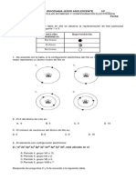 Prueba Escrita Particulas Atomicas y Configuracion Electronica PDF