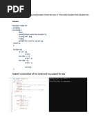 Submit Screenshot of My Code and My Output For Q1