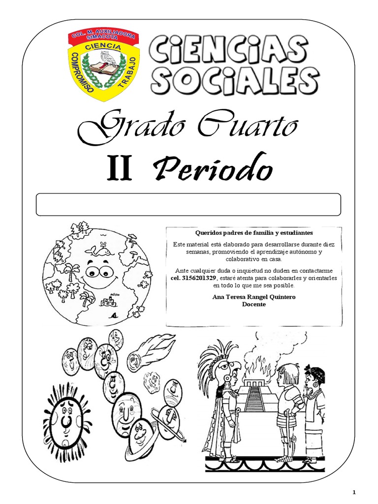Actividades Sociales Cuarto Grado | PDF | Colombia | Andes