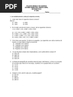 EXAMEN DE MATE 4o  BIM