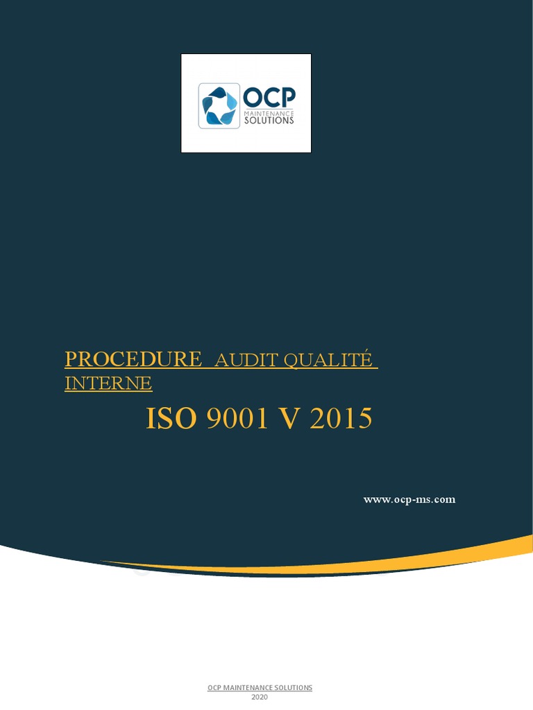 PR Audit Interne | PDF | Système de management de la qualité | Audit