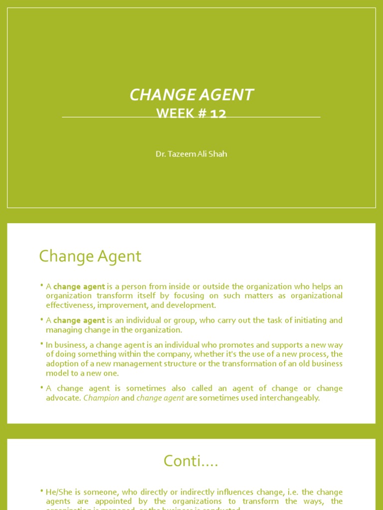 Understanding Change Agents in Organizations | PDF | Competence (Human ...