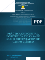 Práctica en Hospital Institución y Casa de Salud Estudiante Maria Fernanda Condori Rodriguez