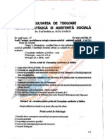 ListaFacultati - Ro Subiecte Admitere Universitatea Bucuresti Teologie Romano-Catolica 1996