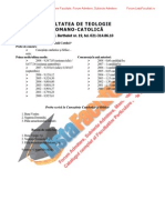 ListaFacultati - Ro Subiecte Admitere Universitatea Bucuresti Teologie Romano-Catolica 2008