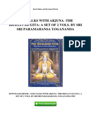 Download The Yoga Of The Bhagavad Gita Paramahansa Yogananda Free Books