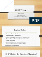 FIN702Sem: Public Finance Week: 9 Lecture Notes Topic: Taxation and Tax Analysis