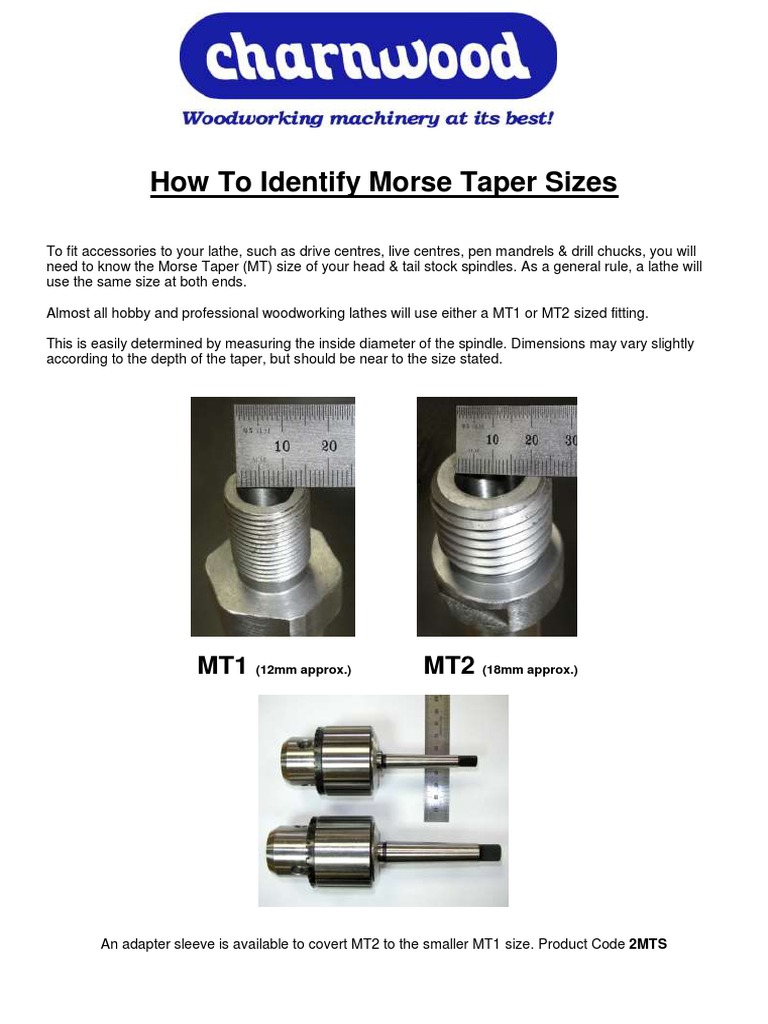 How To Identify Morse Taper Sizes PDF