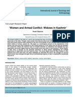 Women and Armed Conflict: Widows in Kashmir': International Journal of Sociology and Anthropology