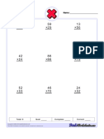 Multiple Digits Full Two by Two Digits Math Worksheet 2: Total: 9 Goal: - Complete: - Correct