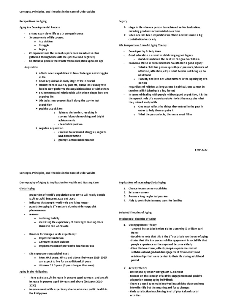 Aging Concepts and Care Principles | PDF | Ageing | Life Expectancy