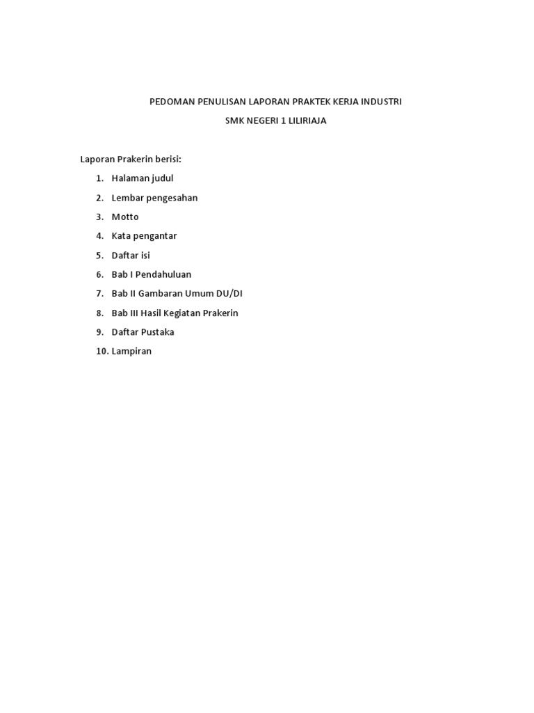 Contoh Daftar Pustaka Laporan Prakerin Tkj Seputar Laporan