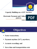 Capacity Building On e-GOV Services Electronic Payment and Collection Facility (EPCF)