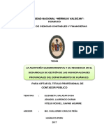 SALAZAR,S; LAURENCIO,J; GAVINO,V. (2017) La Auditoria Gubernamental y su incidencia en el desarrollo de Gestion de las MPD. Huanuco.pdf