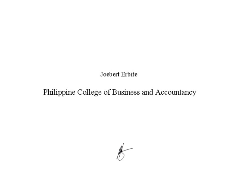 Joebert Erbite - Philippine College Profile | PDF