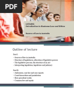 Sources of Law in Australia Lecture Slides - Revised On February 24