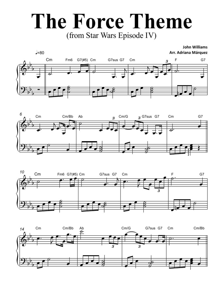 The Force Theme - Star Wars | PDF