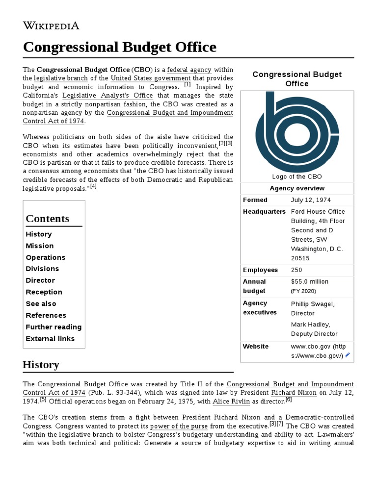 Congressional Budget Office | PDF | Congressional Budget Office ...