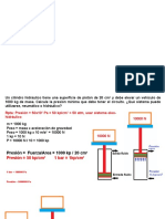 Presión mínima cilindro hidráulico elevar masa 1000 kg