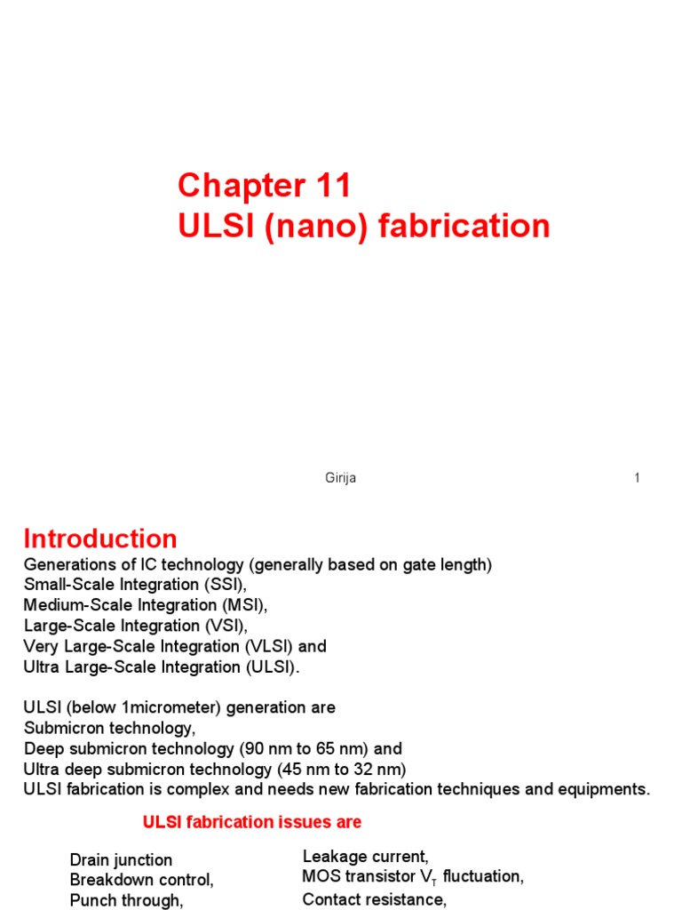 Understanding ULSI Fabrication Techniques | PDF | Chemical Vapor ...