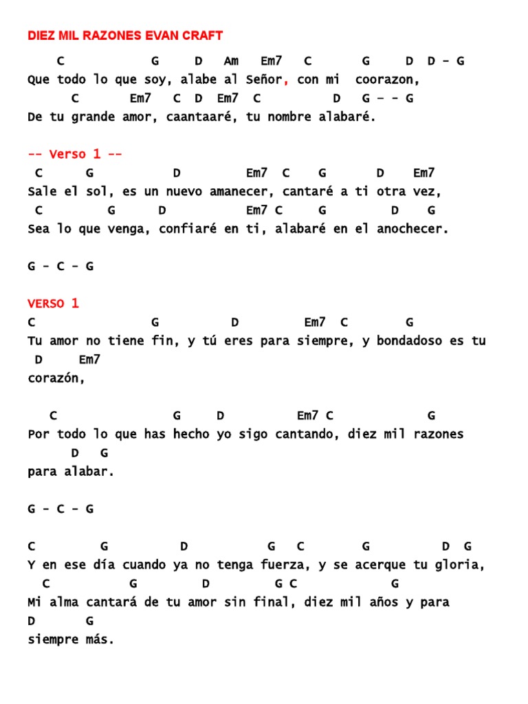 Diez Mil Razones Evan Craft