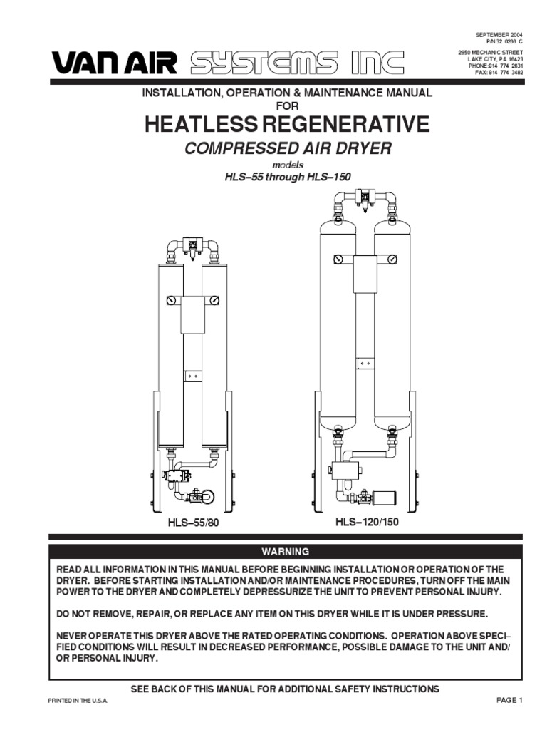 Heatless Regenerative: Compressed Air Dryer | PDF | Clothes Dryer | Valve