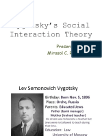 Vygotsky's Social Interaction Theory: Presented By: Mirasol C. Rolluqui